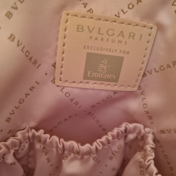 Bvlgari Cream Gold Cosmetic Make-Up Bag Case - Picture 6 of 10